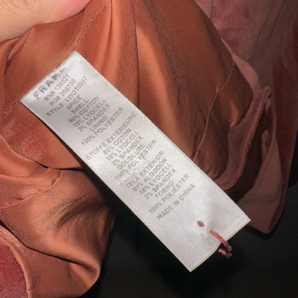 Frame Denim Women's Terracotta Velvet Blazer size 6 - Picture 7 of 7